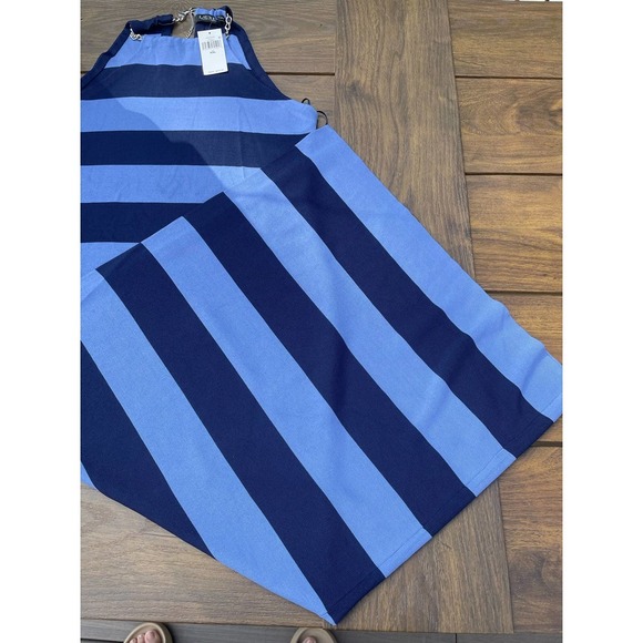 Ralph Lauren Striped Sleeveless Halter Dress Blue Navy $225 - Picture 11 of 12